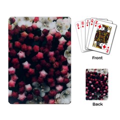 Floral Stars -Dark Red Playing Cards Single Design