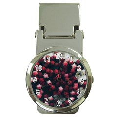 Floral Stars -Dark Red Money Clip Watches