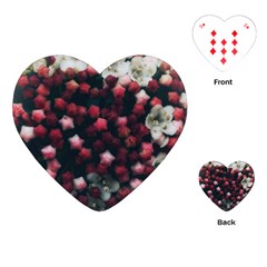 Floral Stars -dark Red Playing Cards (heart) by okhismakingart