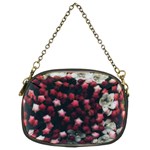 Floral Stars -Dark Red Chain Purse (Two Sides) Front