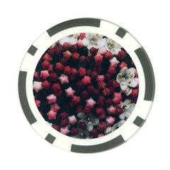 Floral Stars -Dark Red Poker Chip Card Guard (10 pack)