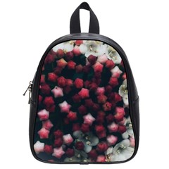 Floral Stars -dark Red School Bag (small) by okhismakingart