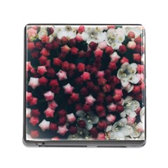 Floral Stars -Dark Red Memory Card Reader (Square 5 Slot)