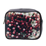 Floral Stars -Dark Red Mini Toiletries Bag (Two Sides) Front