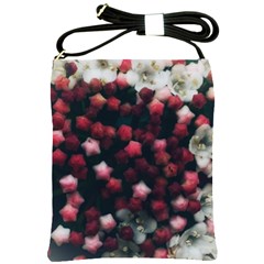 Floral Stars -dark Red Shoulder Sling Bag by okhismakingart