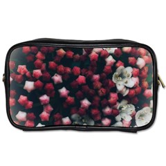 Floral Stars -Dark Red Toiletries Bag (Two Sides)