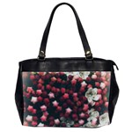 Floral Stars -Dark Red Oversize Office Handbag (2 Sides) Front