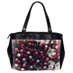 Floral Stars -Dark Red Oversize Office Handbag (2 Sides) Back