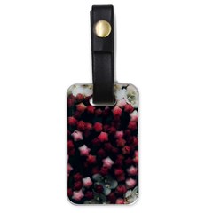 Floral Stars -dark Red Luggage Tags (one Side)  by okhismakingart