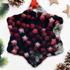 Floral Stars -Dark Red Ornament (Snowflake)