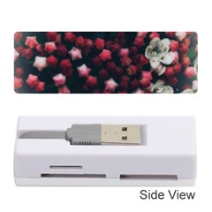 Floral Stars -dark Red Memory Card Reader (stick) by okhismakingart