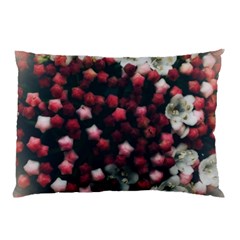 Floral Stars -dark Red Pillow Case (two Sides) by okhismakingart