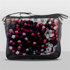 Floral Stars -Dark Red Messenger Bag