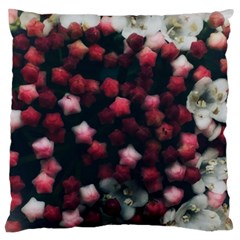 Floral Stars -dark Red Large Cushion Case (two Sides) by okhismakingart