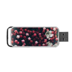 Floral Stars -dark Red Portable Usb Flash (two Sides) by okhismakingart