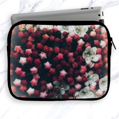 Floral Stars -dark Red Apple Ipad 2/3/4 Zipper Cases by okhismakingart