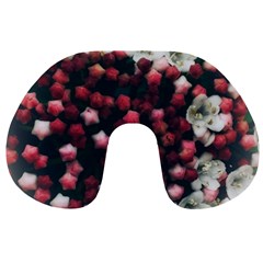 Floral Stars -dark Red Travel Neck Pillows