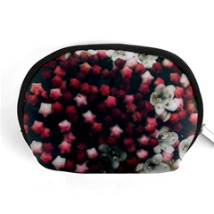 Floral Stars -Dark Red Accessory Pouch (Medium)