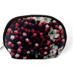 Floral Stars -Dark Red Accessory Pouch (Medium) Back