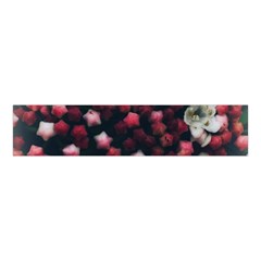 Floral Stars -Dark Red Velvet Scrunchie