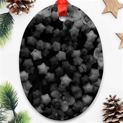 Floral Stars -black And White Ornament (oval) by okhismakingart