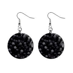 Floral Stars -black And White Mini Button Earrings by okhismakingart