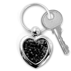 Floral Stars -black And White Key Chains (heart)  by okhismakingart