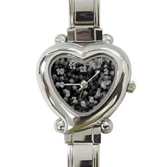 Floral Stars -black And White Heart Italian Charm Watch by okhismakingart