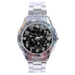 Floral Stars -black And White Stainless Steel Analogue Watch by okhismakingart