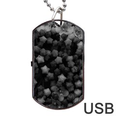 Floral Stars -black And White Dog Tag Usb Flash (two Sides) by okhismakingart