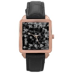 Floral Stars -black And White Rose Gold Leather Watch  by okhismakingart