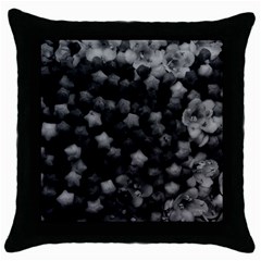 Floral Stars -black And White, High Contrast Throw Pillow Case (black) by okhismakingart