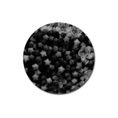 Floral Stars -black And White, High Contrast Magnet 3  (round) by okhismakingart