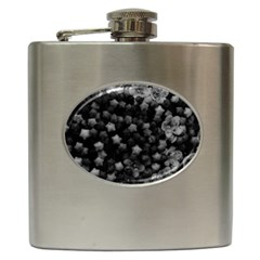 Floral Stars -black And White, High Contrast Hip Flask (6 Oz) by okhismakingart