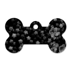 Floral Stars -black And White, High Contrast Dog Tag Bone (one Side) by okhismakingart