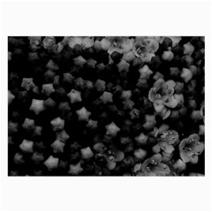 Floral Stars -black And White, High Contrast Large Glasses Cloth (2-side)