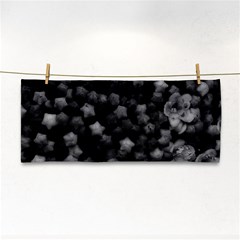 Floral Stars -black And White, High Contrast Hand Towel by okhismakingart