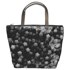 Floral Stars -black And White, High Contrast Bucket Bag by okhismakingart