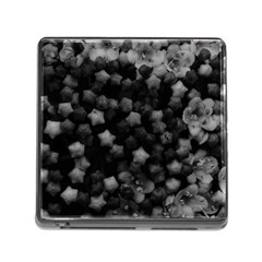 Floral Stars -black And White, High Contrast Memory Card Reader (square 5 Slot) by okhismakingart