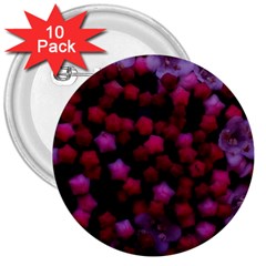 Floral Stars -purple 3  Buttons (10 Pack)  by okhismakingart