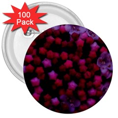 Floral Stars -purple 3  Buttons (100 Pack)  by okhismakingart