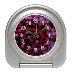 Floral Stars -purple Travel Alarm Clock by okhismakingart