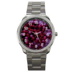 Floral Stars -purple Sport Metal Watch by okhismakingart