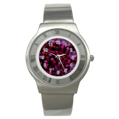 Floral Stars -purple Stainless Steel Watch by okhismakingart