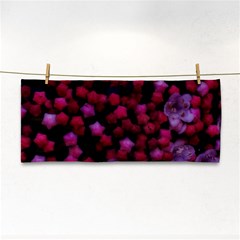 Floral Stars -purple Hand Towel by okhismakingart