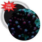 Floral Stars -Blue 3  Magnets (100 pack) Front