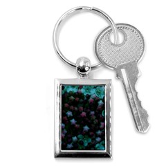 Floral Stars -blue Key Chains (rectangle)  by okhismakingart