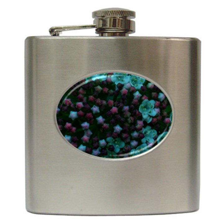 Floral Stars -Blue Hip Flask (6 oz)