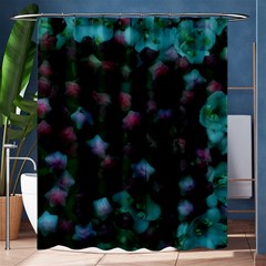 Floral Stars -blue Shower Curtain 60  X 72  (medium)  by okhismakingart