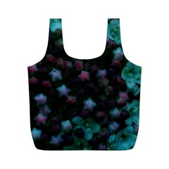 Floral Stars -blue Full Print Recycle Bag (m) by okhismakingart